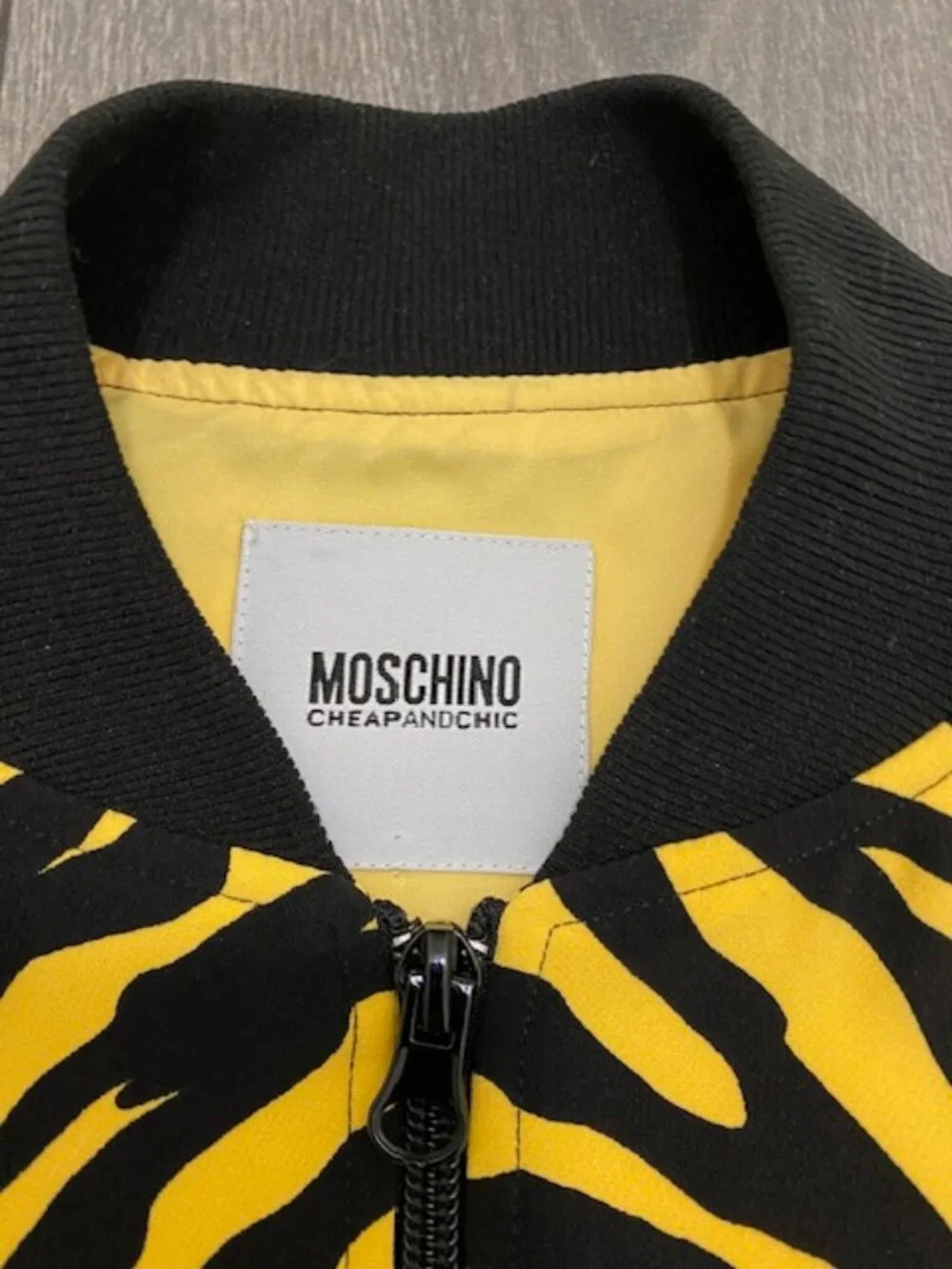 Moschino Zebra Print Cropped Bomber Jacket Size 6 NWT